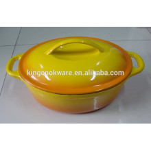 cookware oval do esmalte ajustou kitchenwares das caçarolas do ferro 3cast